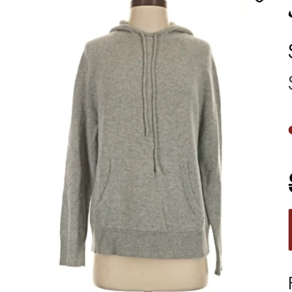 J. Crew Women’s 100% Cashmere Blend Gray Hoodie Sweater S